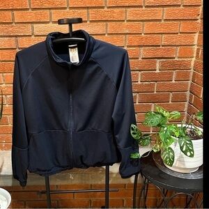 Navy Adidas cropped zip up